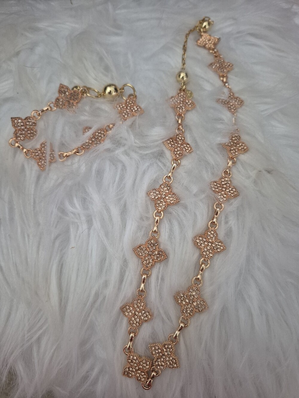 Designer-Inspired Rose Gold  Necklace and Bracelet Set